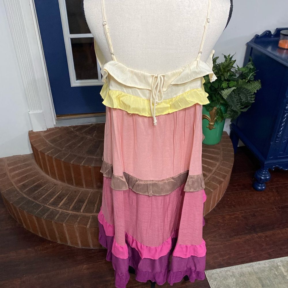 Umgee colorblock tiered boho dress size medium - Picture 6 of 9